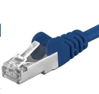 PREMIUMCORD Patch kabel CAT6a S-FTP, RJ45-RJ45, AWG 26/7 0,5m modrá