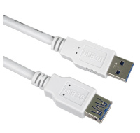 PremiumCord Prodlužovací kabel USB 3.0 Super-speed 5Gbps A-A, MF, 9pin, 3m, bílá