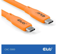 Club3D Kabel USB-C 4.0, 20Gbps, 4K60Hz, PD 240W, 2m, oranžová