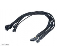 AKASA kabel FLEXA FP5 redukce pro ventilátory, 1x 4pin PWM na 5x 4pin PWM, 45cm