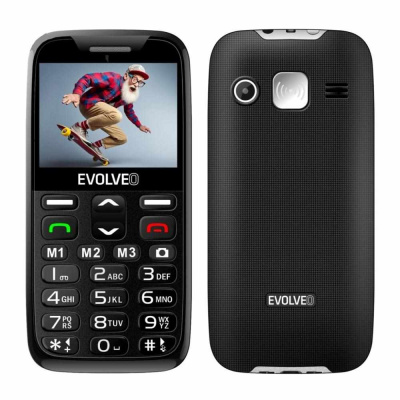 EVOLVEO EasyPhone XD, mobilní telefon pro seniory s nabíjecím stojánkem (černá barva)