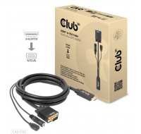 Club3D kabel HDMI na VGA, M/M, 28AWG, 2m