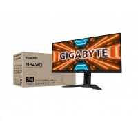 GIGABYTE LCD - 34" Gaming monitor M34WQ, SS IPS, 3440 x 1440 WQHD 21:9, 144Hz, 1000:1, 400cd/m2, 1ms, 2xHDMI, 1xDP