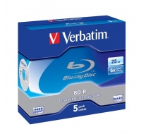 VERBATIM BD-R SL(5-pack)Blu-Ray/Jewel/6x/25GB