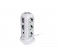 VERBATIM EU Power Tower EUPT-01 Nabíjecí stanice ,11x 230V, 2x USB-C, 2x USB-A