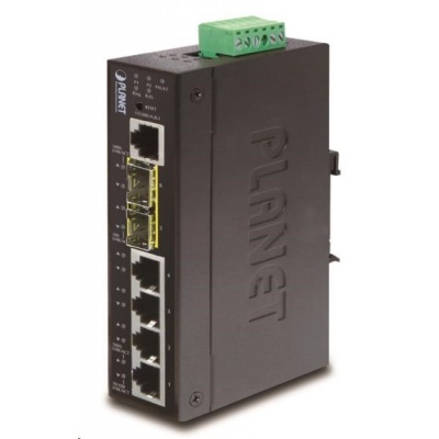 Planet switch IGS-5225-4T2S, průmyslový 4x10/100/1000T, 2x100/1000X SFP, -40~+75°C