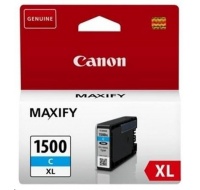 Canon CARTRIDGE PGI-1500XL C azurová pro Maxify MB2050, MB2150, MB2350, MB2750 a MB2755 (1020 str.)