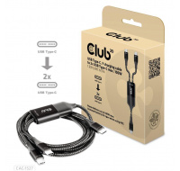 Club3D nabíjecí kabel USB Type-C, Y charging cable to 2x USB Type-C max. 100W, 1.83m/6ft M/M