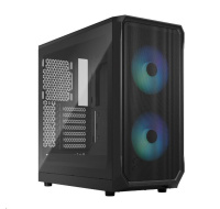 FRACTAL DESIGN skříň Focus 2 RGB Black TG Clear Tint, 2x USB 3.0, bez zdroje, mATX