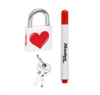 Master Lock 3430EURDLOV_heart visací zámek z pevného kovu