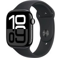 Apple Watch Series 10 GPS 42mm Jet Black Aluminium Case with Black Sport Band - M/L