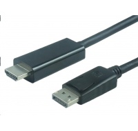 PREMIUMCORD Kabel DisplayPort 1.2 na HDMI 2.0, pro rozlišení 4Kx2K@60Hz, 1m