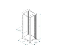 TRITON 19" montážní rám 45U, dvoudílný, hloubka 800mm