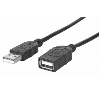 Manhattan USB kabel, USB 2.0, Male na Female, 480 Mbps, 1m, černá