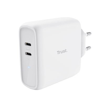 TRUST nabíječka MAXO 65W, 2x USB-C, bílá