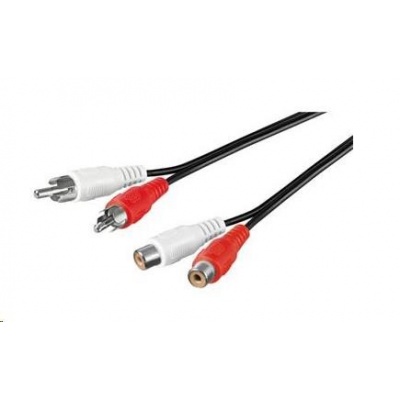 PREMIUMCORD Kabel prodlužovací audio 2x Cinch - 2x Cinch (RCA, M/F) 5m