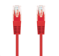 C-TECH kabel patchcord Cat5e, UTP, červený, 0,25m