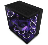 NZXT skříň H9 Flow dvoukomorová ATX / 4x120mm fan / až 10xfan / perforovaný top / proskl. bočnice, front / černá