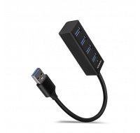 AXAGON HUE-M1A, 4x USB 3.2 Gen 1 MINI hub, kovový, kabel USB-A 20cm