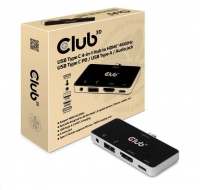 Club3D hub pro mobilní telefony USB Type C 4-in-1 Hub to HDMI™ 4K60Hz USB Type C PD / USB Type A / Audio jack