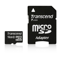 TRANSCEND MicroSDHC karta 16GB Class 10 + adaptér