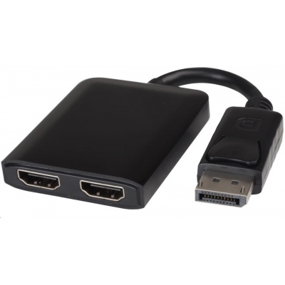 PREMIUMCORD Adaptér DisplayPort - 2x HDMI, MST, rozšíření+zrcadlení+2 obrazy, 4K*2K@30Hz