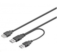 PREMIUMCORD Kabel USB 2.0 napájecí Y kabel A/M + A/M -- A/F 0.4m + 0.5m