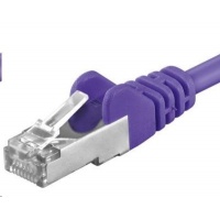 PREMIUMCORD Patch kabel CAT6a S-FTP, RJ45-RJ45, AWG 26/7 5m fialová