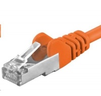 PREMIUMCORD Patch kabel CAT6a S-FTP, RJ45-RJ45, AWG 26/7 3m oranžová