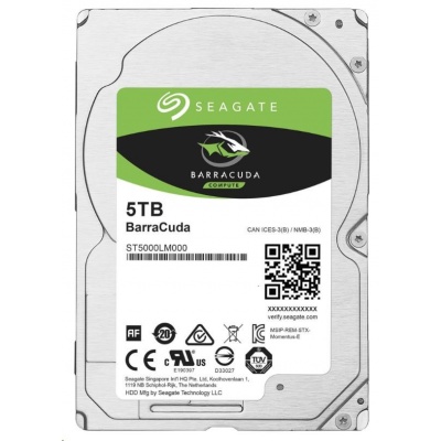 SEAGATE HDD 5TB BARRACUDA, 2.5", SATAIII, 5400RPM, 128MB Cache, 15mm