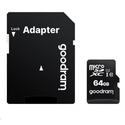 GOODRAM MicroSDXC karta 64GB M1AA, UHS-I Class 10, U1 + adaptér