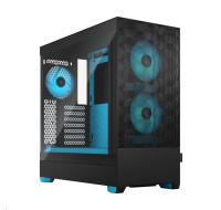 FRACTAL DESIGN skříň Pop Air RGB Cyan Core TG Clear Tint, 2x USB 3.0, bez zdroje, ATX