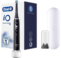 Oral-B iO6 elektrický zubní kartáček, magnetický, 5 režimů, displej, umělá inteligence, časovač, černý