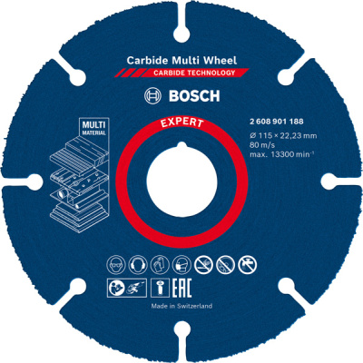 Bosch řezné kotouče EXPERT Carbide Multi Wheel 115 mm, 22,23 mm