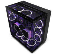 NZXT skříň H9 Elite dvoukomorová ATX / 3xRGB 120 mm / 1x 120mm fan / prosklená / RGB&fan controler / černá