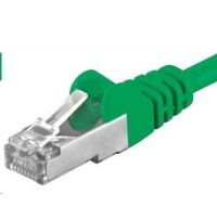 PREMIUMCORD Patch kabel CAT6a S-FTP, RJ45-RJ45, AWG 26/7 1,5m zelená