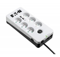 Eaton Protection Box 6 Tel@ USB FR, přepěťová ochrana, 6 zásuvek, 2x USB nabíječka, 1m