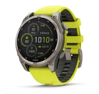 Garmin - fenix 8 Solar Sapphire - 47 mm - Titanium with Amp Yellow | Graphite Silicone Band, EU