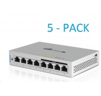 UBNT UniFi Switch US-8-60W, 5-PACK, vč. napájecích adaptérů [8xGigabit, 4xporty s PoE 60W 802.3af, non-blocking 8Gbps]