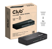 Club3D Video rozbočovač 1:4 HDMI 2.0 4K120Hz, 4 porty, černá