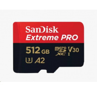 SanDisk micro SDXC karta 512GB Extreme PRO (200 MB/s Class 10, UHS-I U3 V30) + adaptér