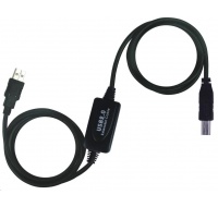 PREMIUMCORD USB 2.0 repeater a propojovací kabel A/M-B/M 15m