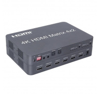 PremiumCord HDMI matrix switch 4:2 s audiem, rozlišení 4Kx2K