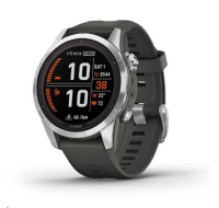 Garmin fenix® 7S Pro – Solar Edition, Silver / Black Band