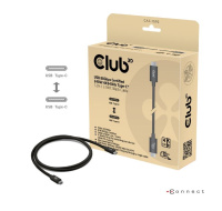 Club3D Kabel USB4 v2 Typ-C, 80Gbps, Certifikovaný kabel, 4K540Hz, 16K60Hz, PD 240W, 1m