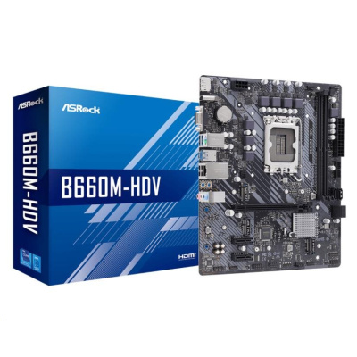 BAZAR - ASRock MB Sc LGA1700 B660M-HDV, Intel B660, 2xDDR4, 1xDP, 1xHDMI, 1xVGA, mATX - Po opravě (Bez příšlušenství)